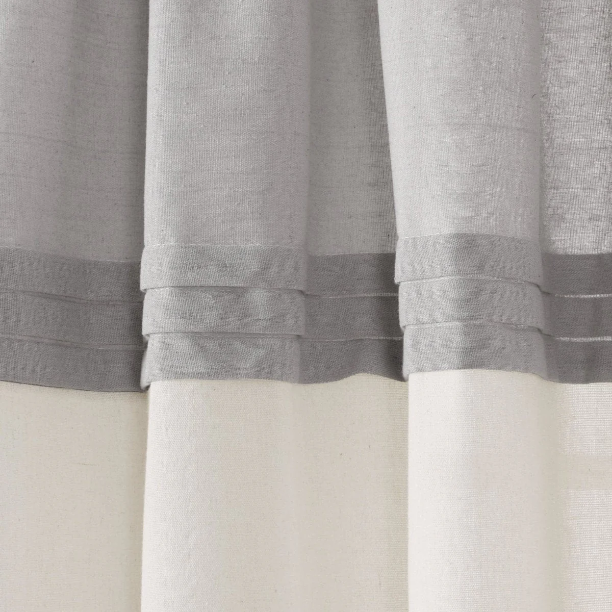 Farmhouse Faux Linen Colorblock Pleated Window Curtains - Image 8