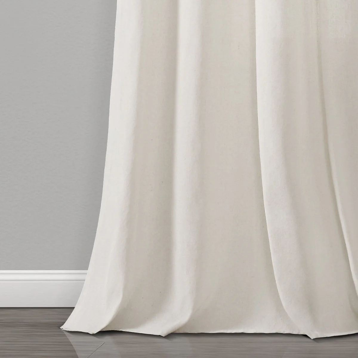 Farmhouse Faux Linen Colorblock Pleated Window Curtains - Image 9