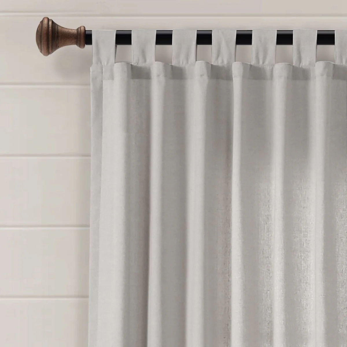 Farmhouse Faux Linen Tab Top Window Curtain Panel - Image 12