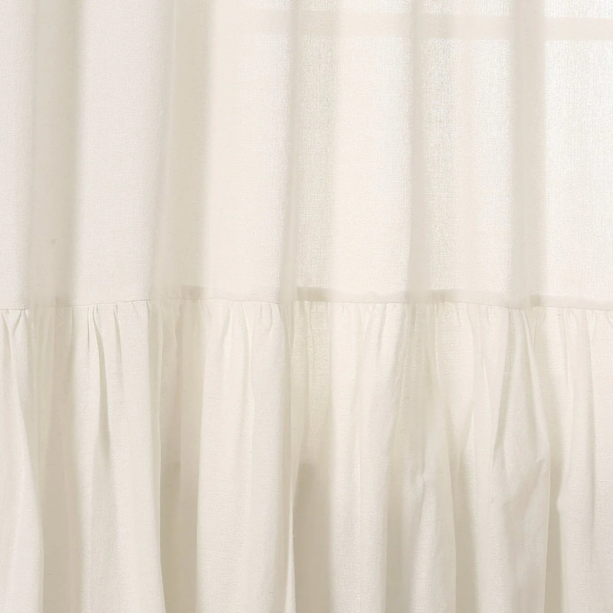 Farmhouse Faux Linen Tab Top Window Curtain Panel - Image 3