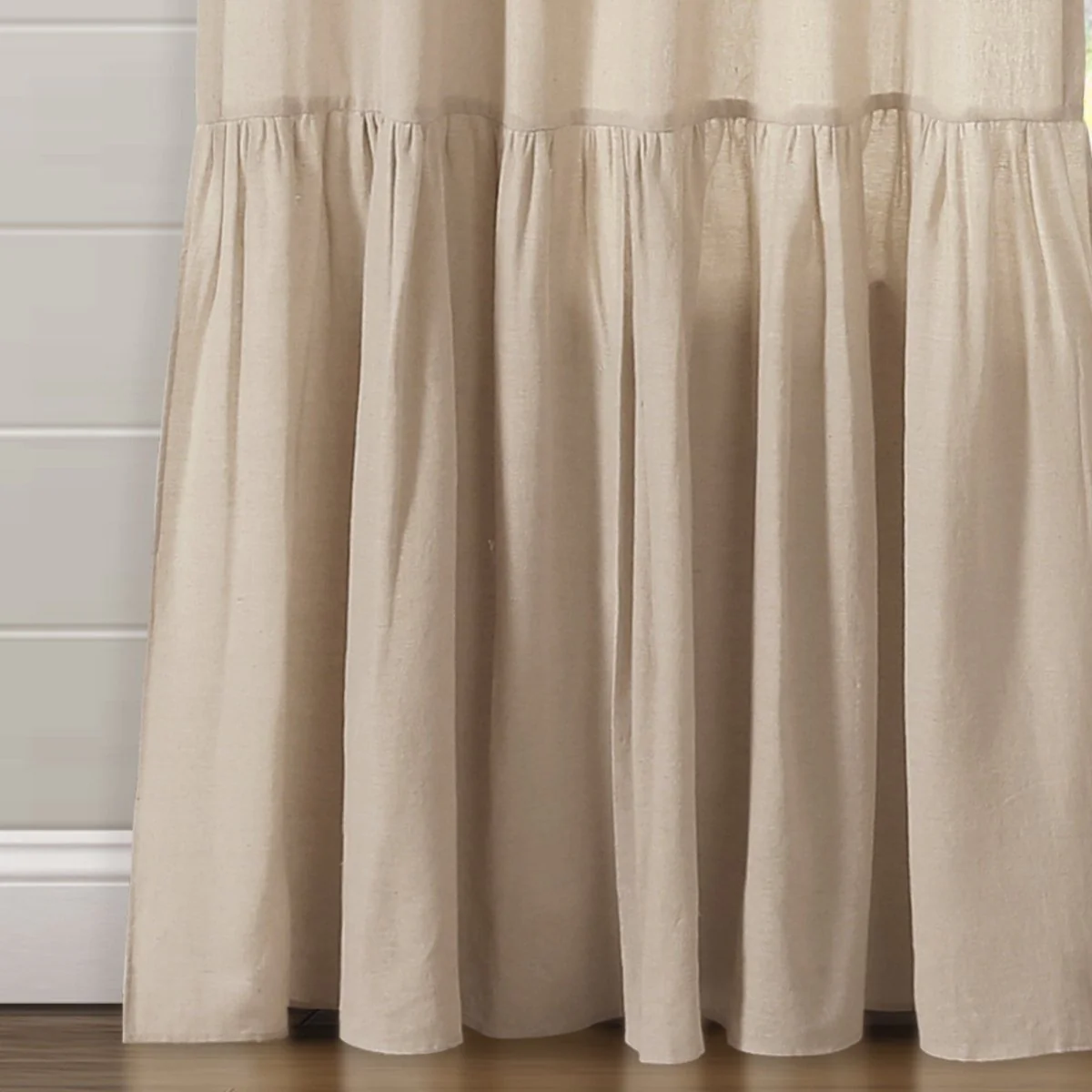 Farmhouse Faux Linen Tab Top Window Curtain Panel - Image 9