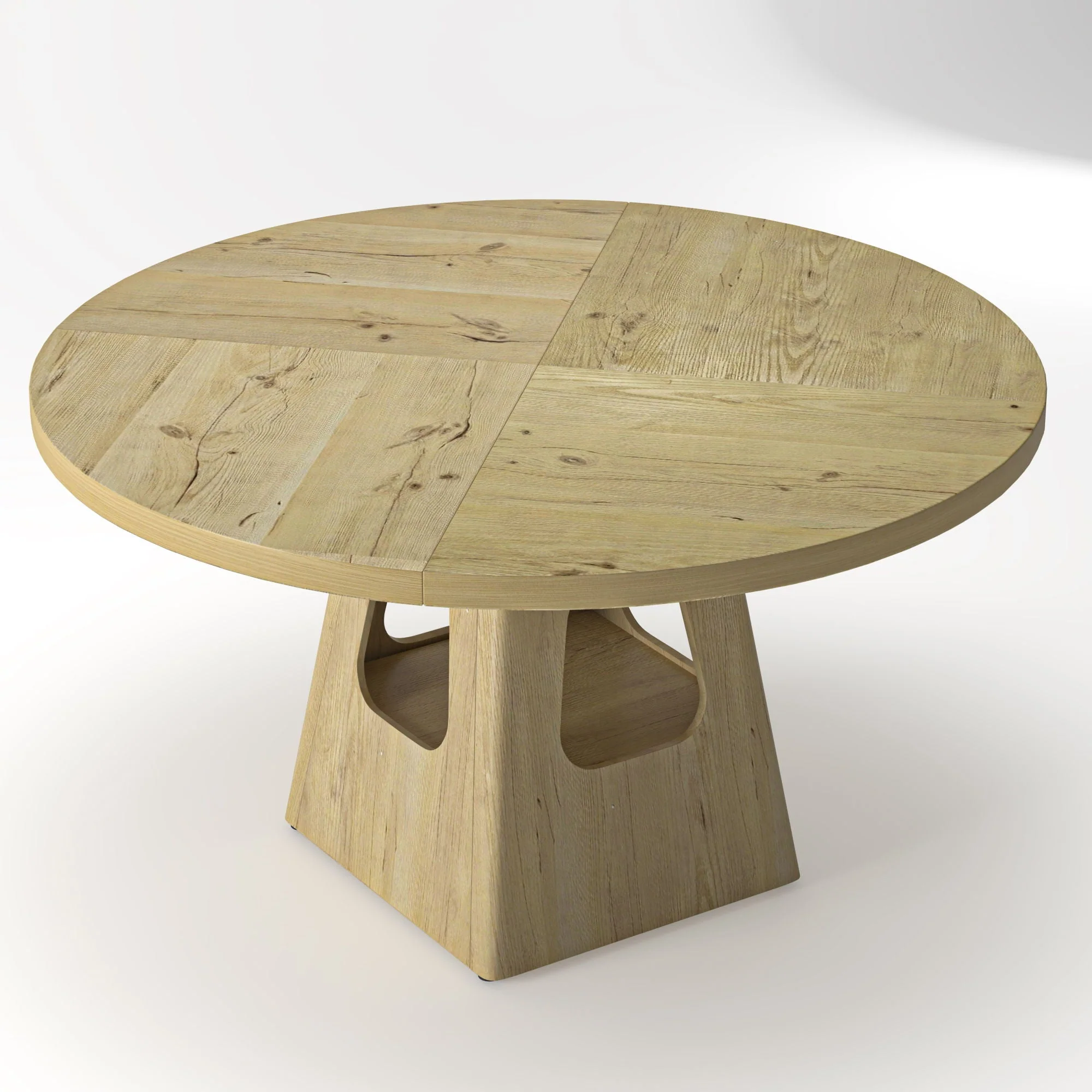 Farmhouse Round Dining Table With Storage Base - Image 2