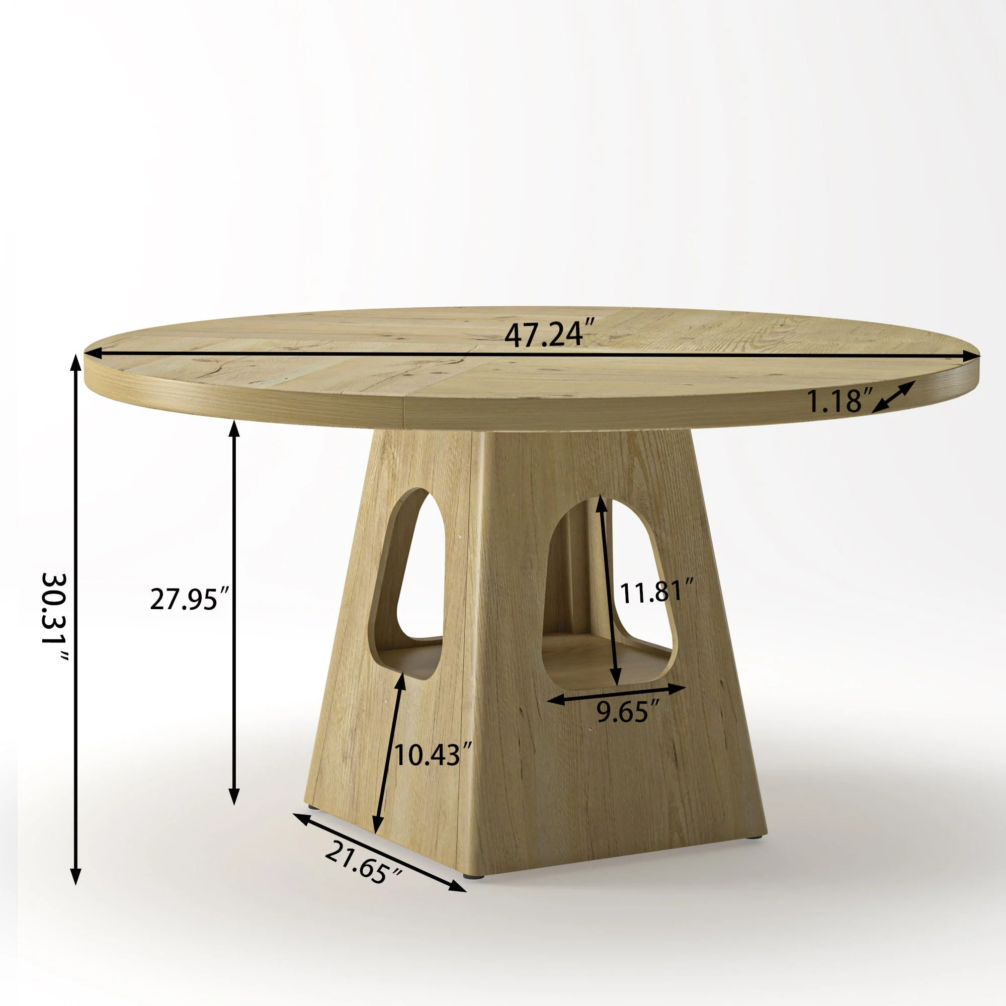 Farmhouse Round Dining Table With Storage Base - Image 8