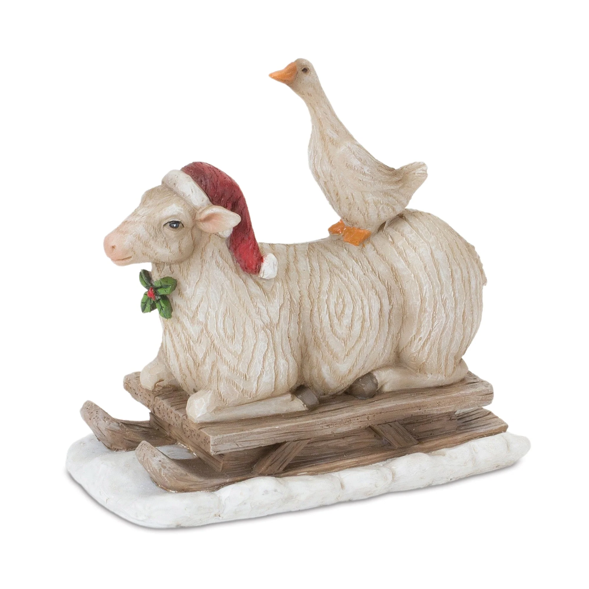 Farmhouse Santa on Sled Figurine (Set of 2) - Image 3