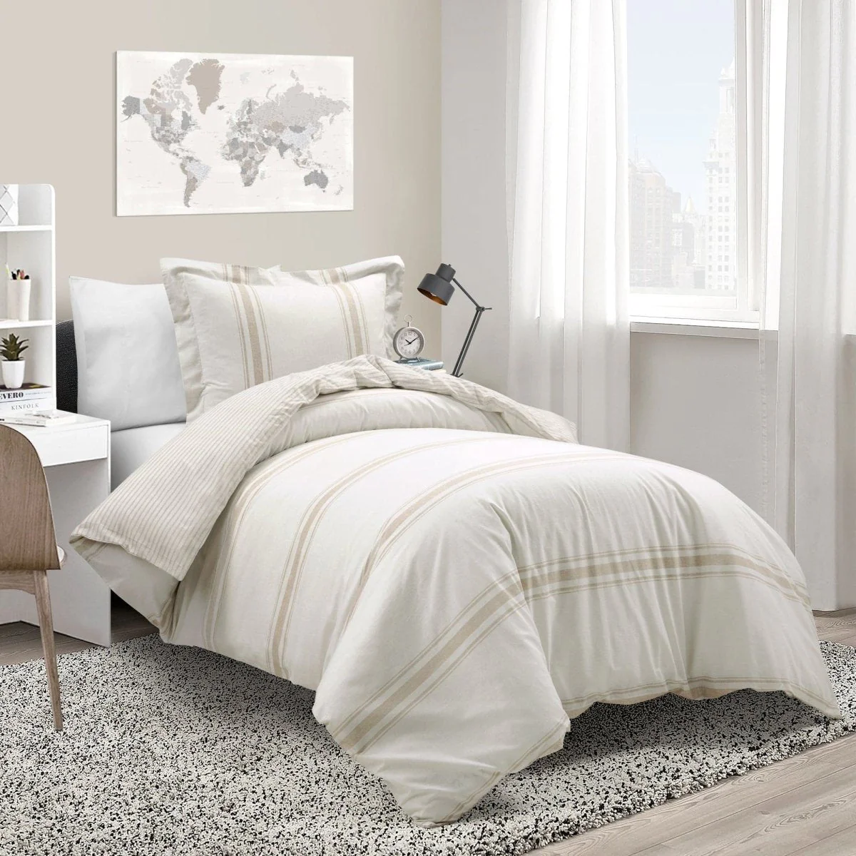 Farmhouse Stripe 100% Cotton Duvet Cover Set - Image 15