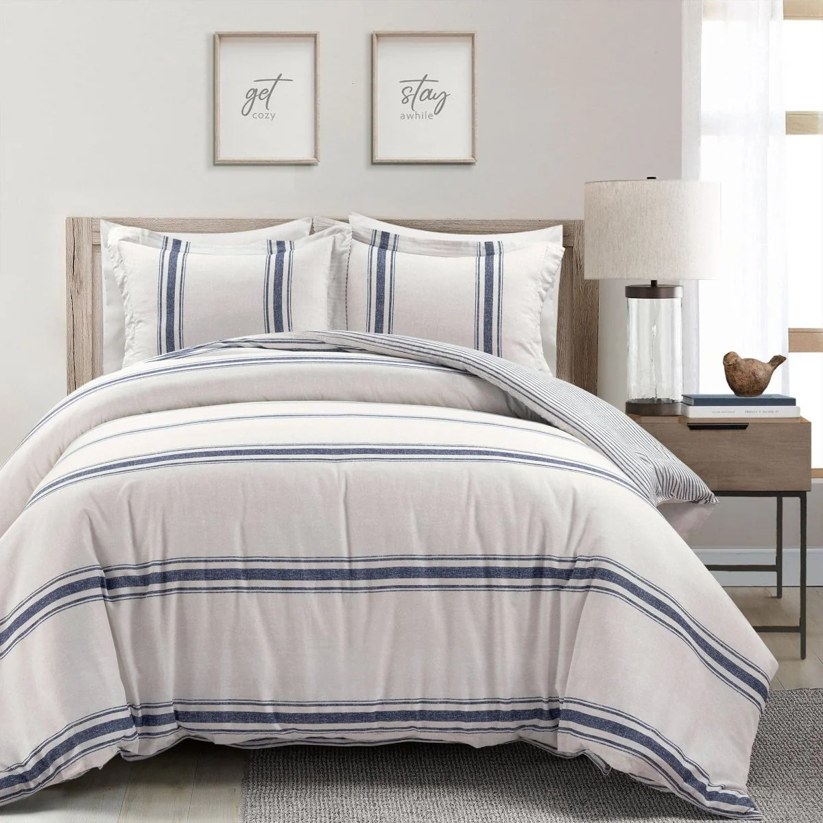 Farmhouse Stripe 100% Cotton Duvet Cover Set - Image 22