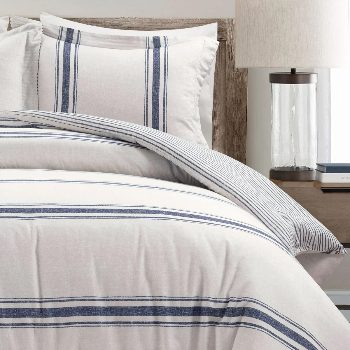 Farmhouse Stripe 100% Cotton Duvet Cover Set - Image 25