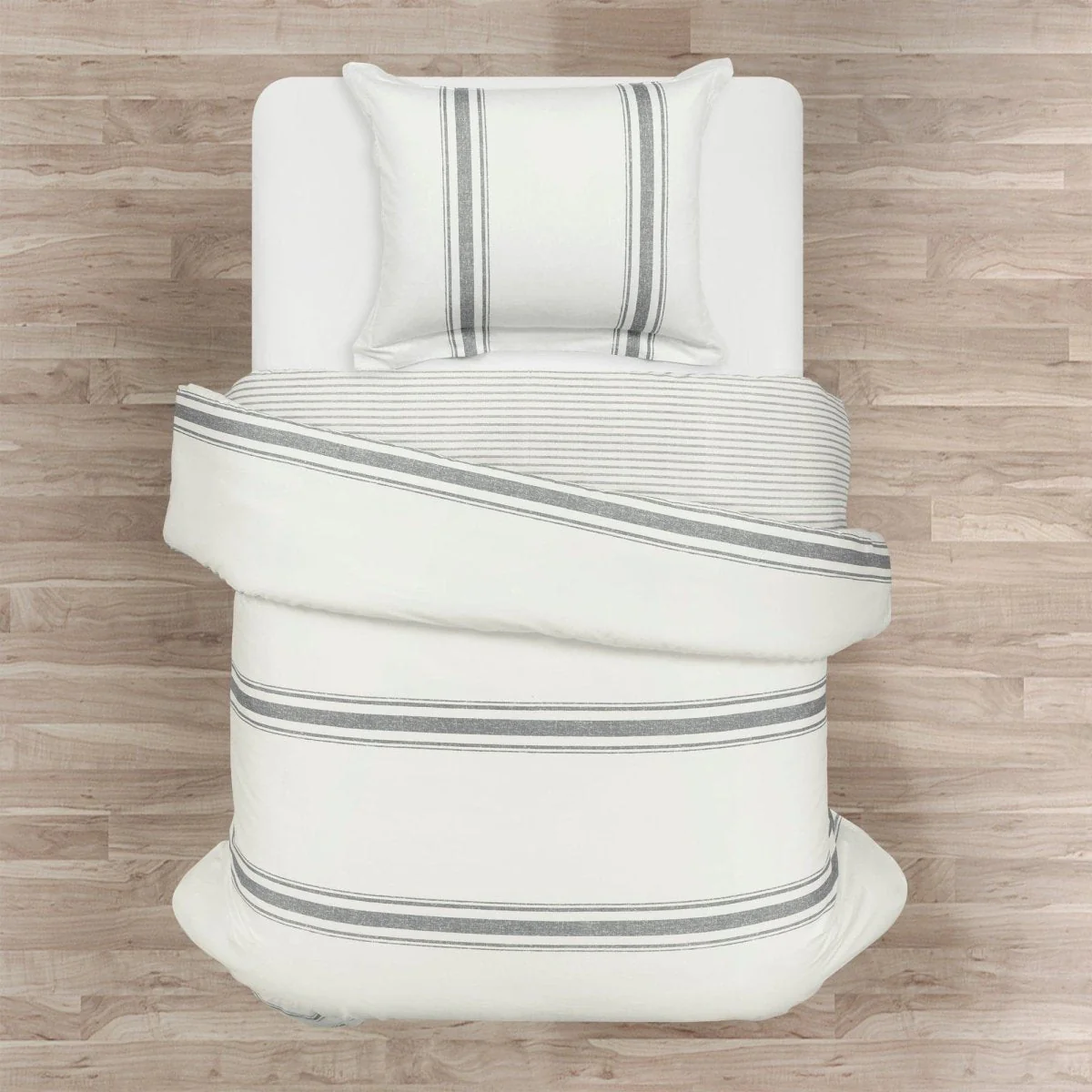 Farmhouse Stripe 100% Cotton Duvet Cover Set - Image 49