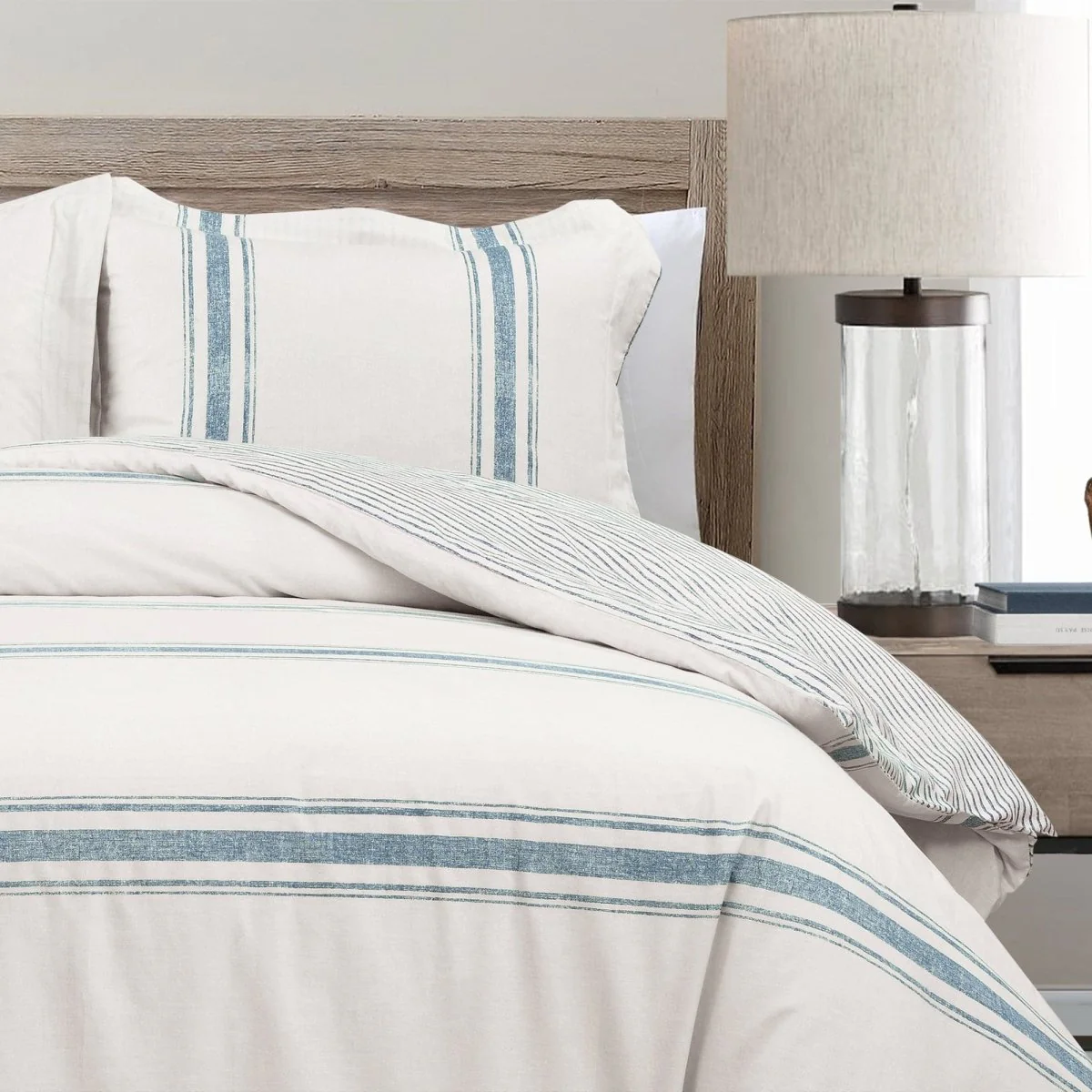 Farmhouse Stripe 100% Cotton Duvet Cover Set - Image 9