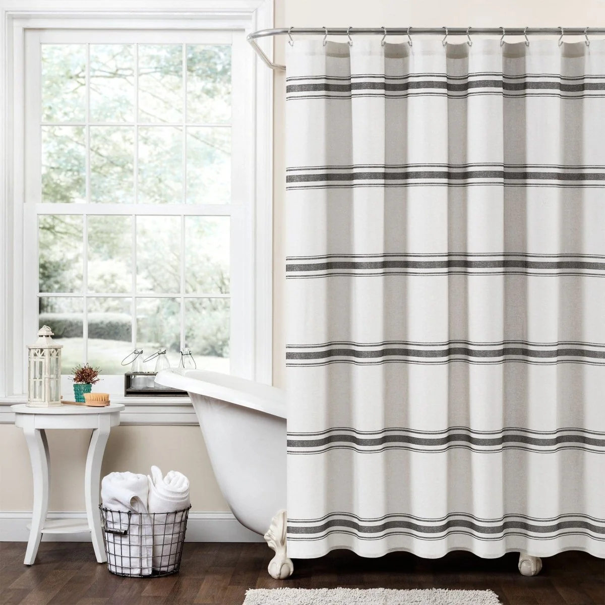 Farmhouse Stripe 100% Cotton Shower Curtain - Image 16