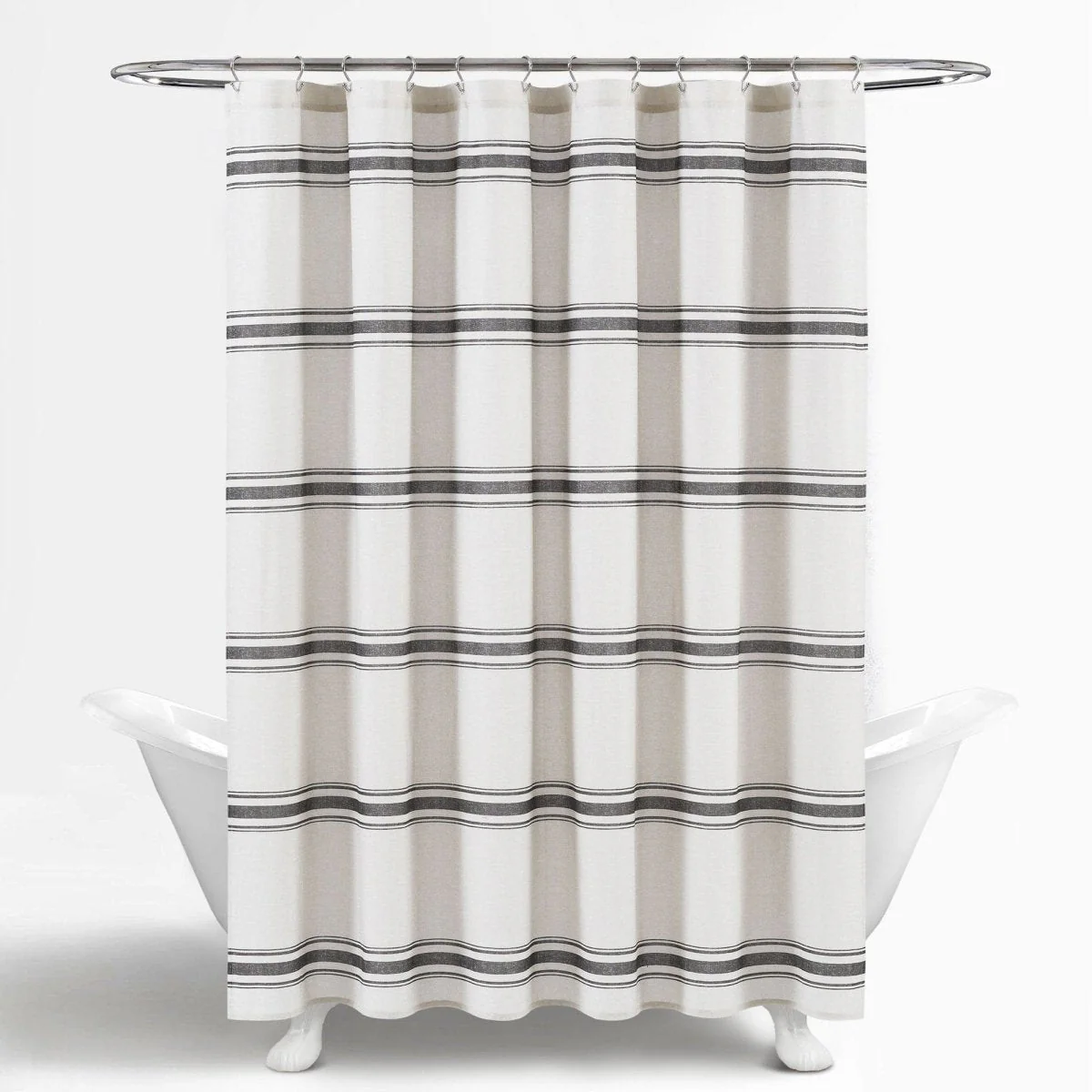 Farmhouse Stripe 100% Cotton Shower Curtain - Image 17