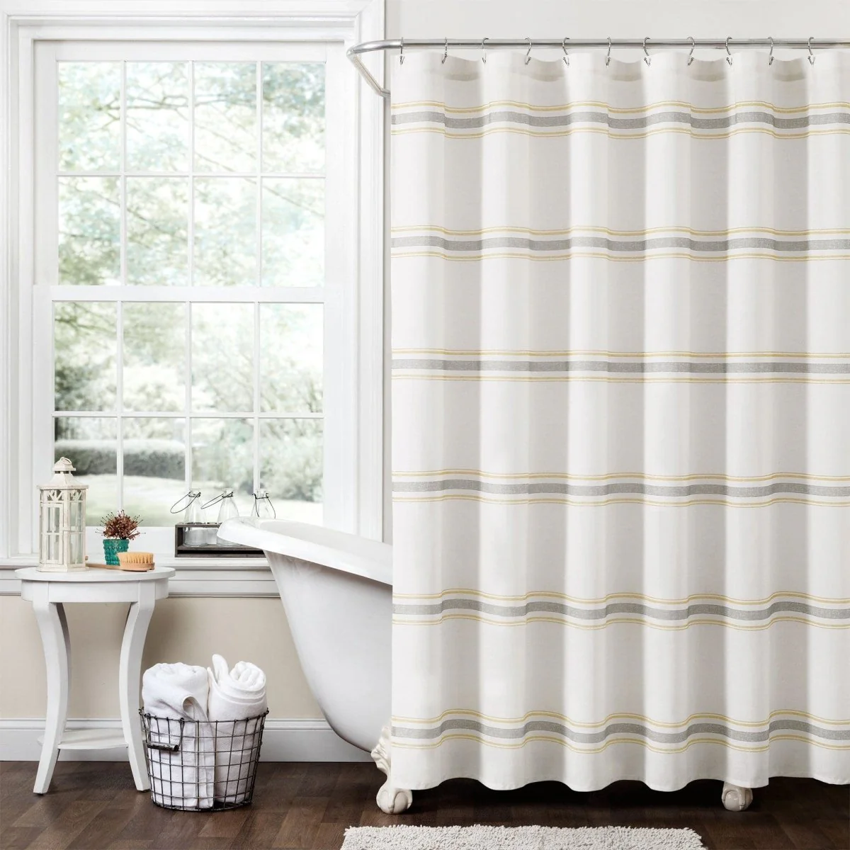 Farmhouse Stripe 100% Cotton Shower Curtain - Image 22
