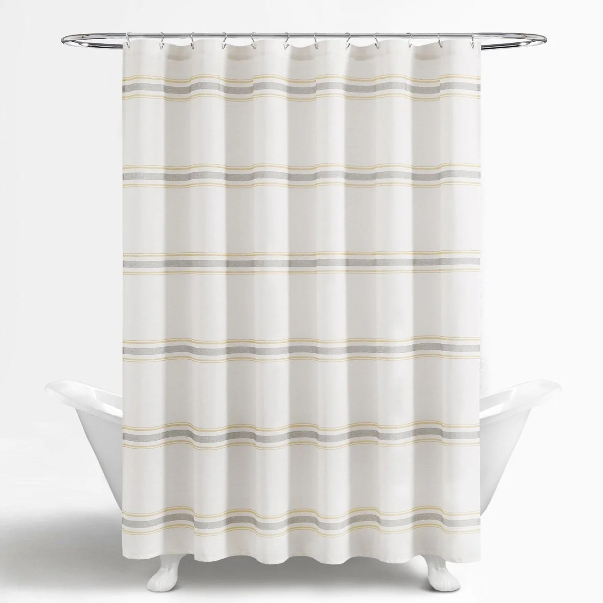 Farmhouse Stripe 100% Cotton Shower Curtain - Image 23