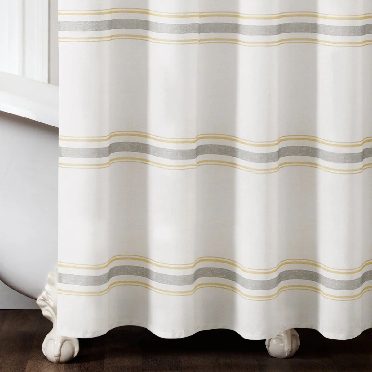 Farmhouse Stripe 100% Cotton Shower Curtain - Image 26