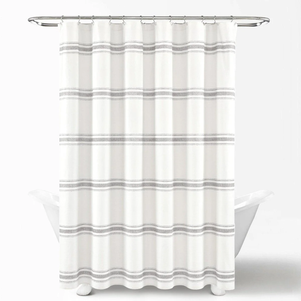 Farmhouse Stripe 100% Cotton Shower Curtain - Image 29