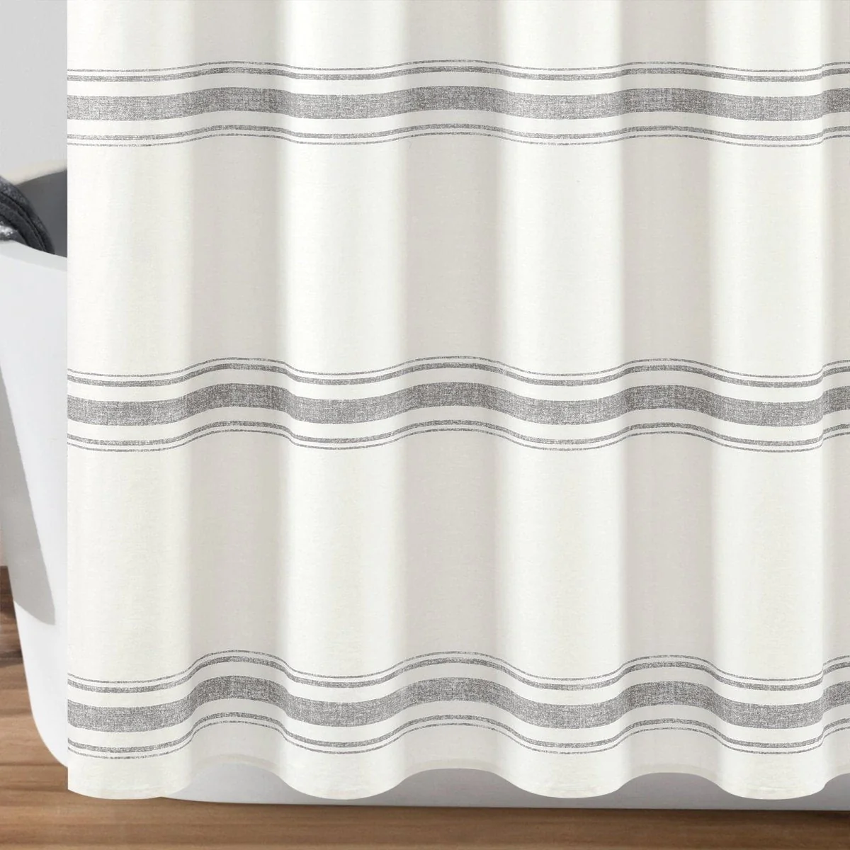 Farmhouse Stripe 100% Cotton Shower Curtain - Image 32