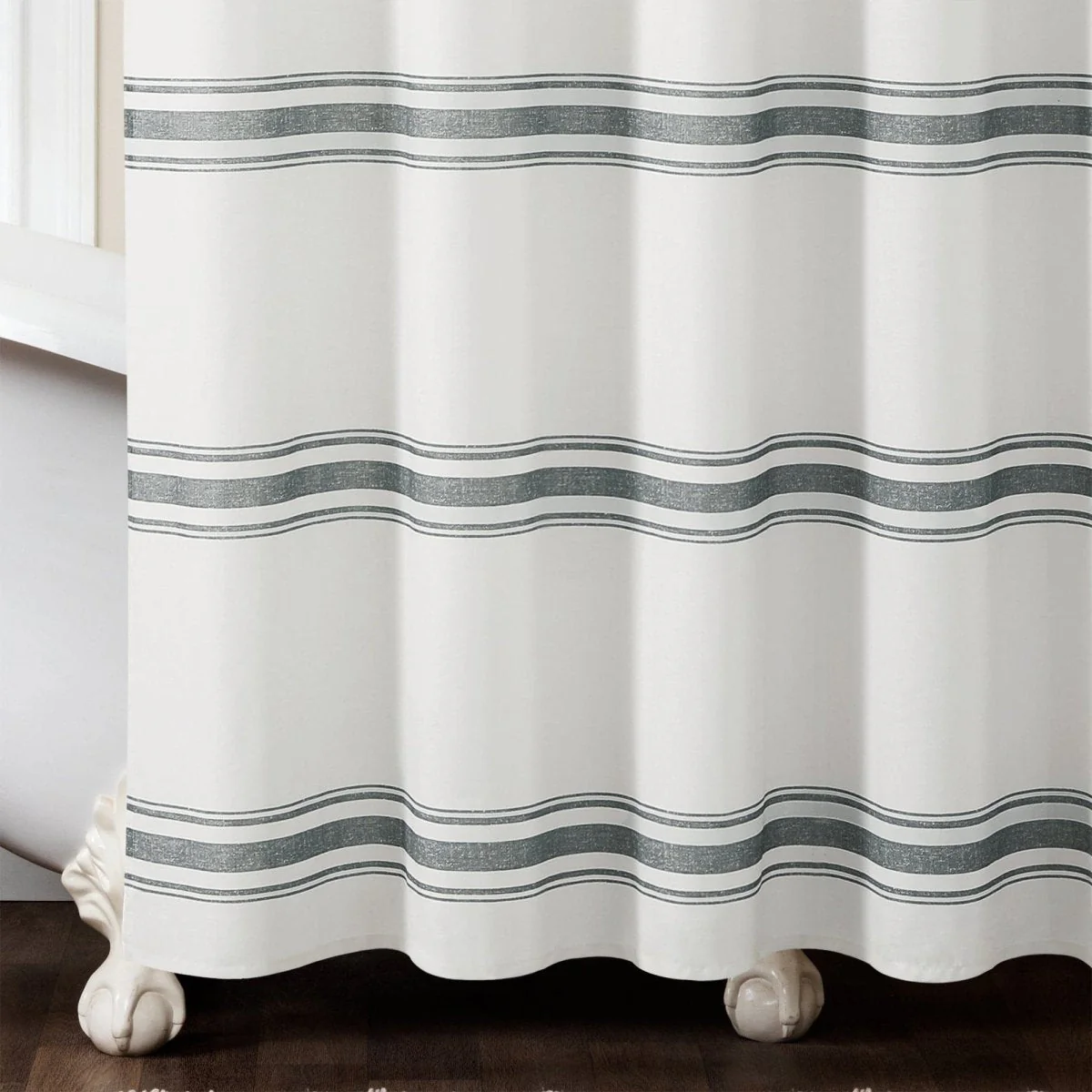 Farmhouse Stripe 100% Cotton Shower Curtain - Image 37