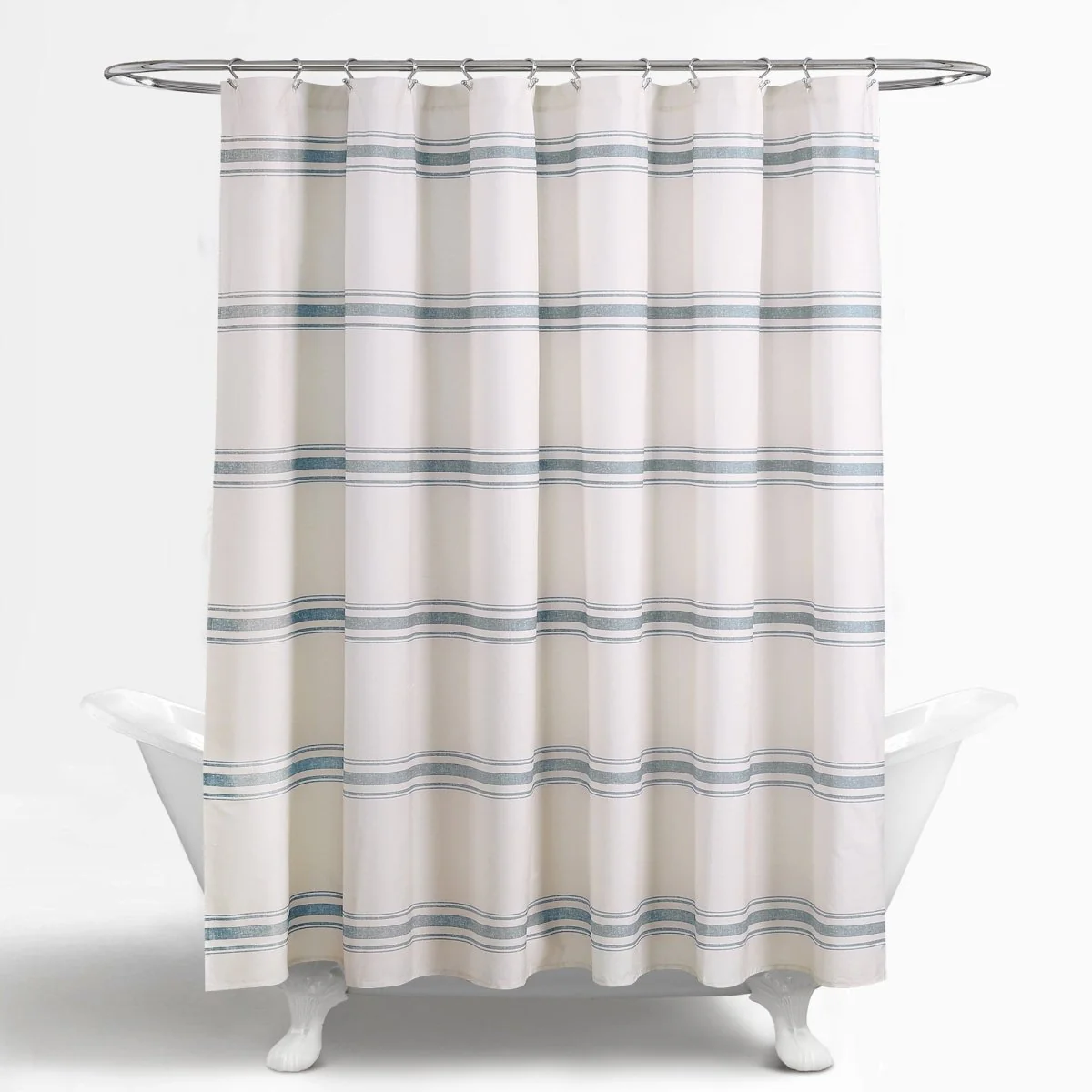 Farmhouse Stripe 100% Cotton Shower Curtain - Image 5