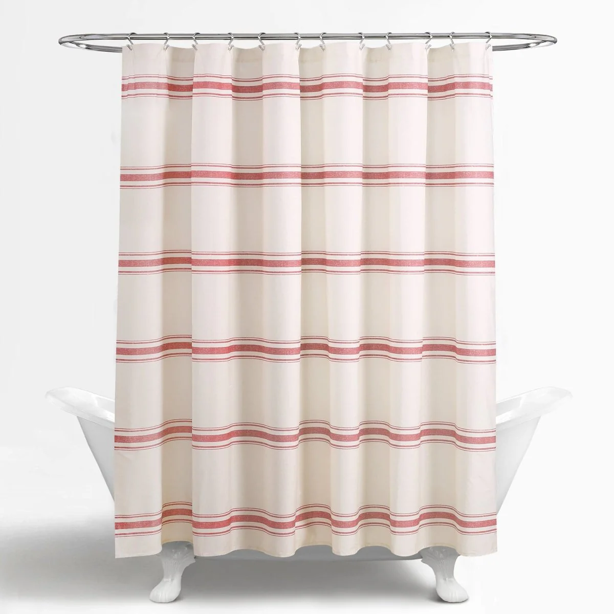 Farmhouse Stripe 100% Cotton Shower Curtain - Image 6