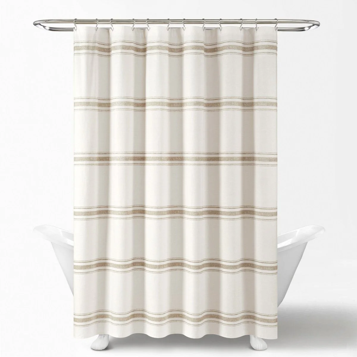 Farmhouse Stripe 100% Cotton Shower Curtain - Image 8