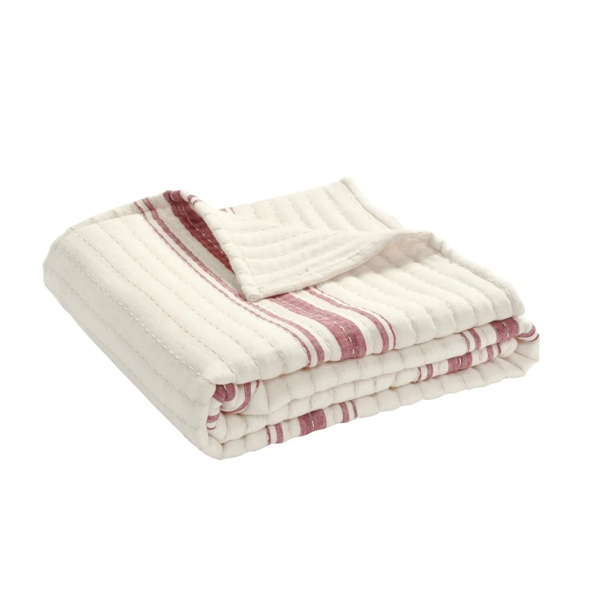 Farmhouse Stripe Kantha Pick Stitch Yarn Dyed Cotton Woven Throw - Image 16