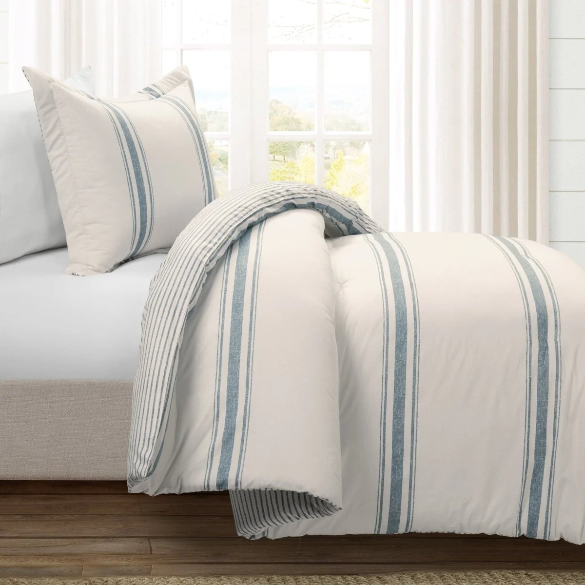 Farmhouse Stripe Reversible Comforter Set - Image 10