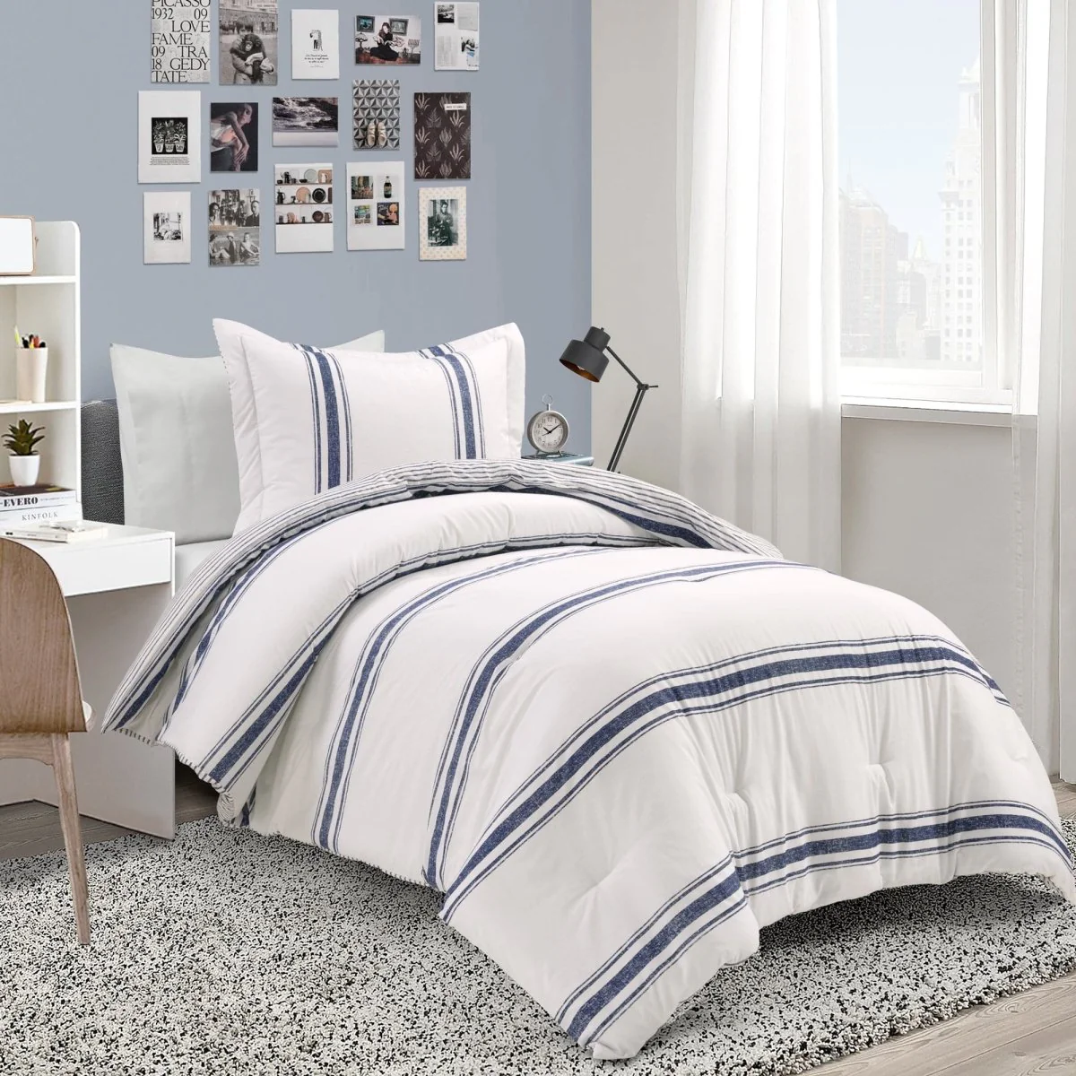 Farmhouse Stripe Reversible Comforter Set - Image 11
