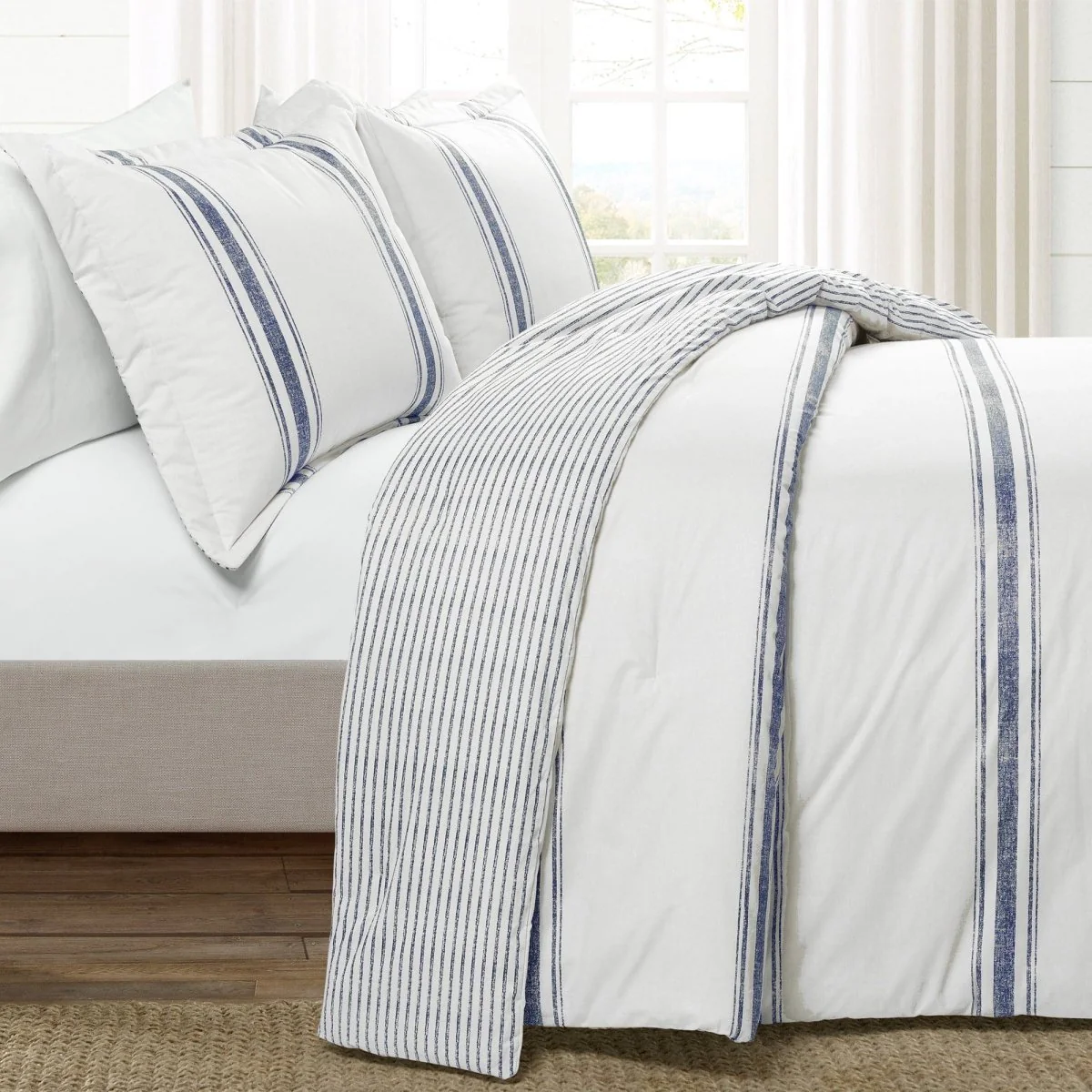 Farmhouse Stripe Reversible Comforter Set - Image 12