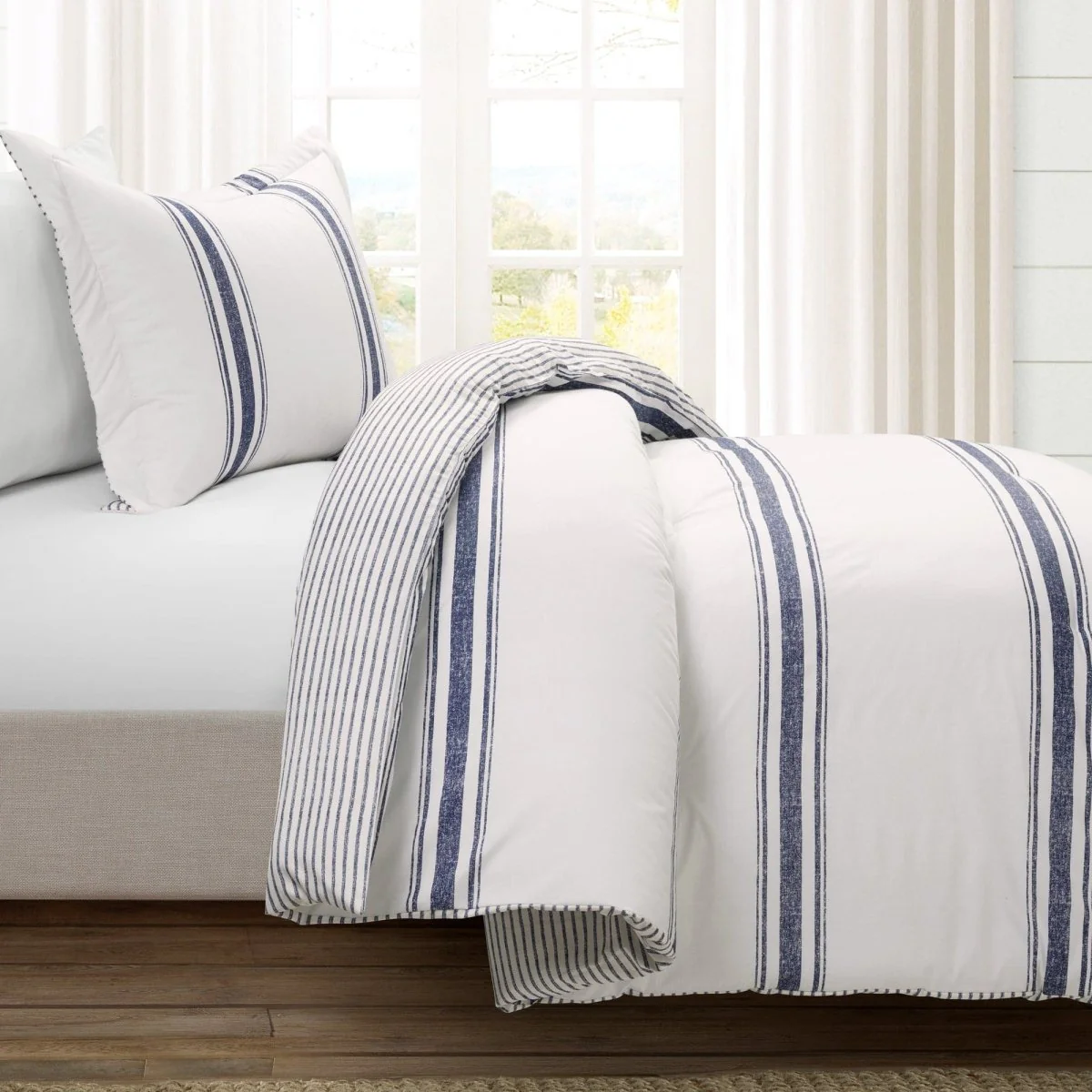 Farmhouse Stripe Reversible Comforter Set - Image 13