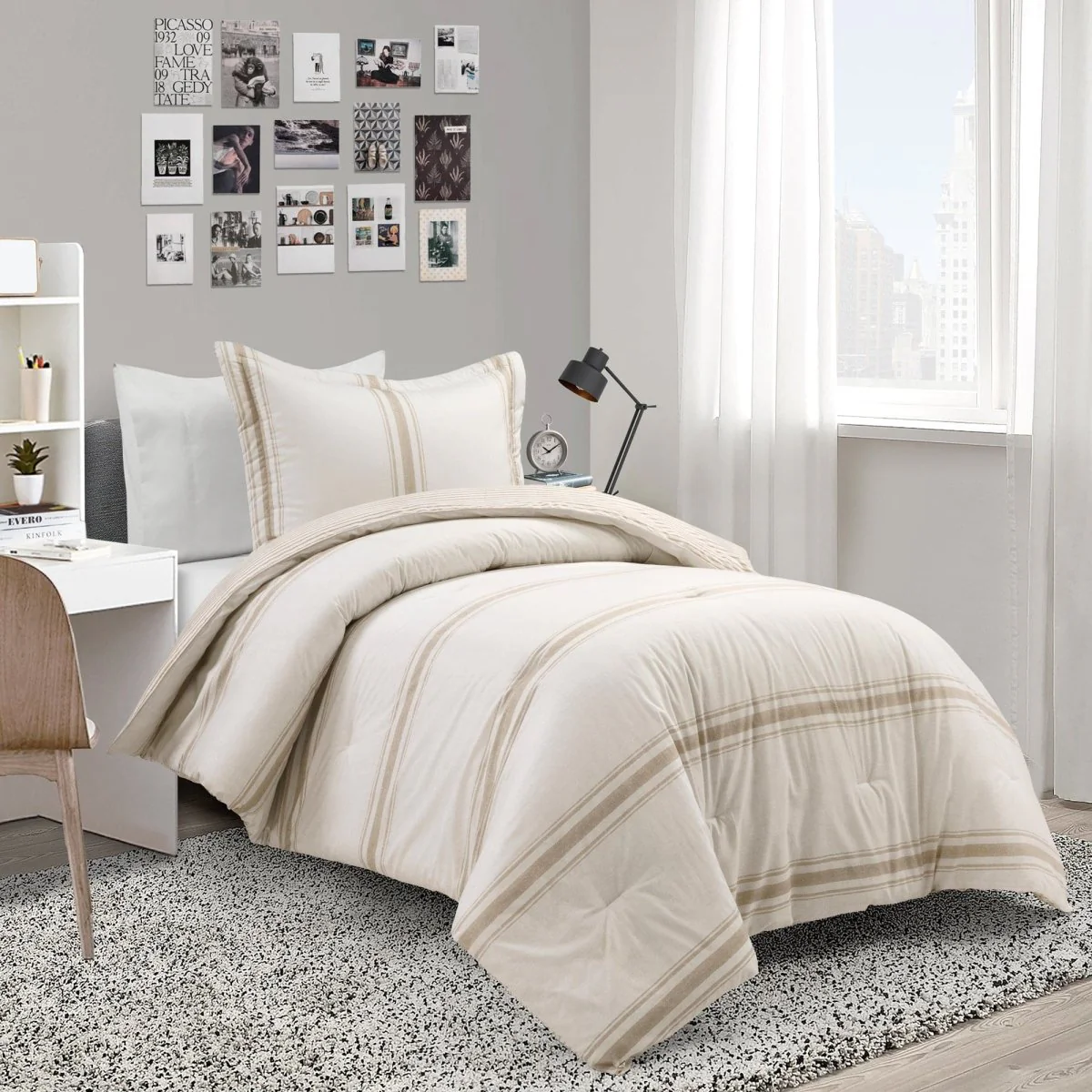 Farmhouse Stripe Reversible Comforter Set - Image 14