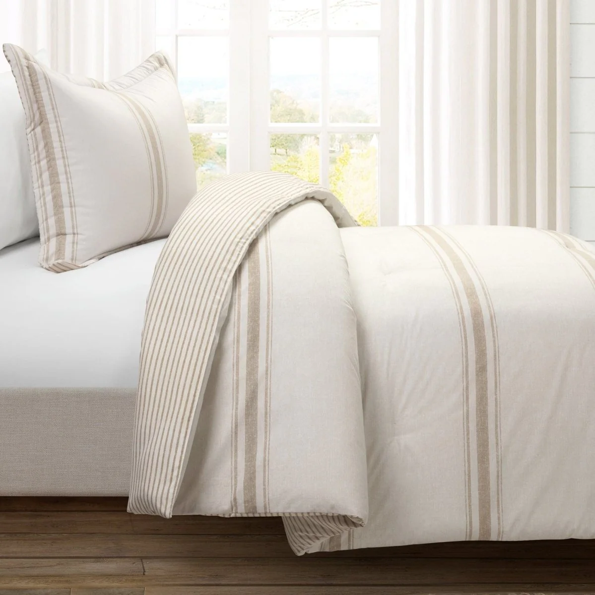 Farmhouse Stripe Reversible Comforter Set - Image 15