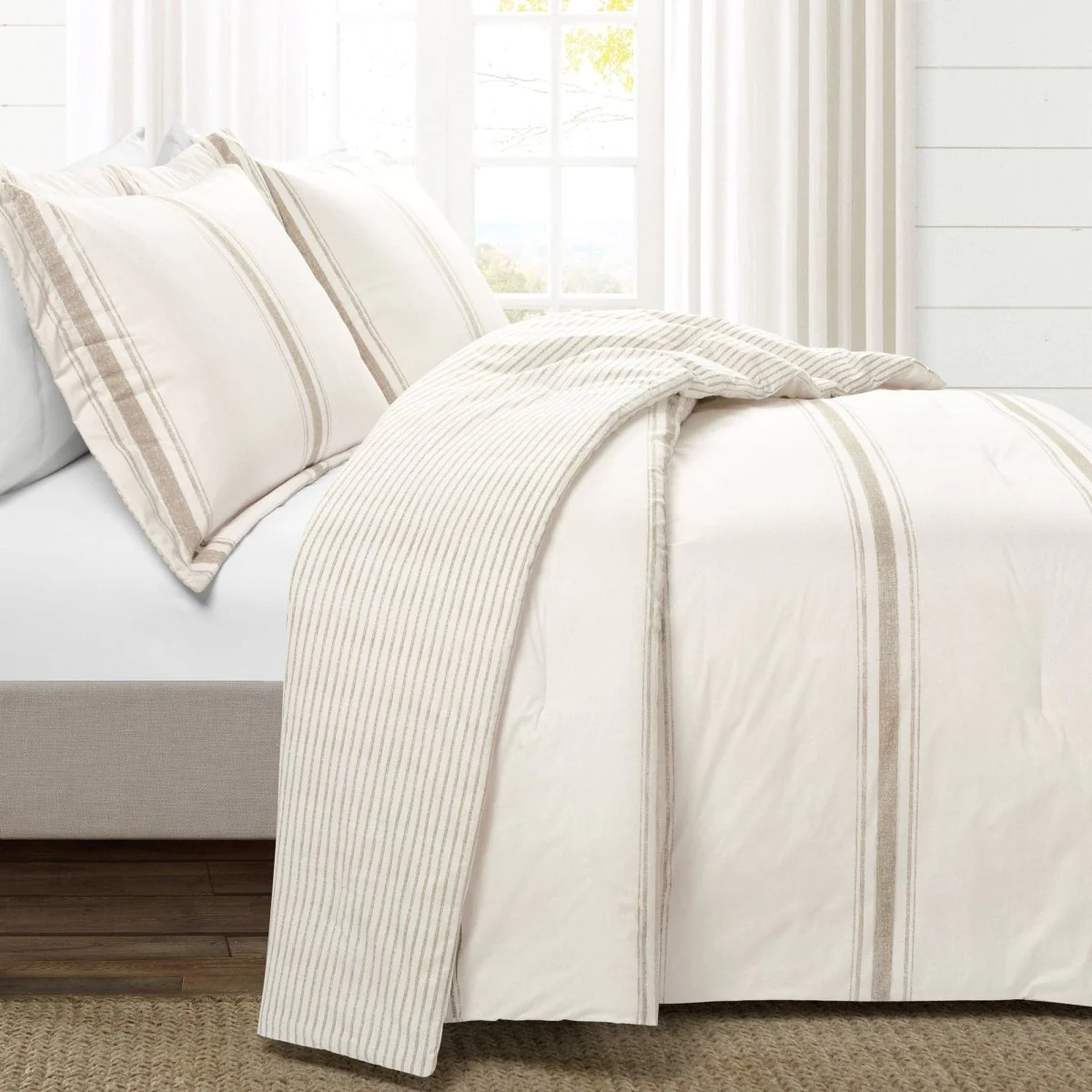 Farmhouse Stripe Reversible Comforter Set - Image 16