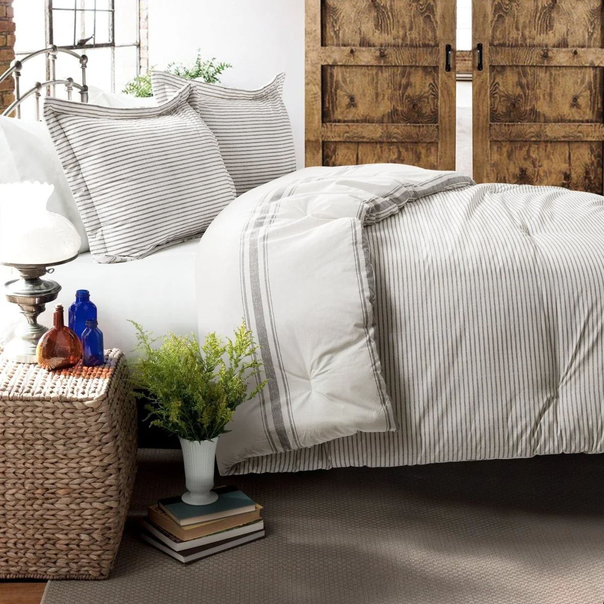 Farmhouse Stripe Reversible Comforter Set - Image 24