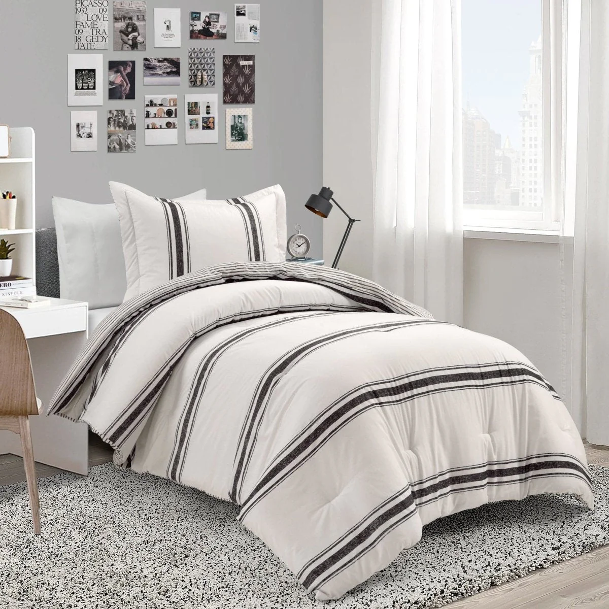Farmhouse Stripe Reversible Comforter Set - Image 39