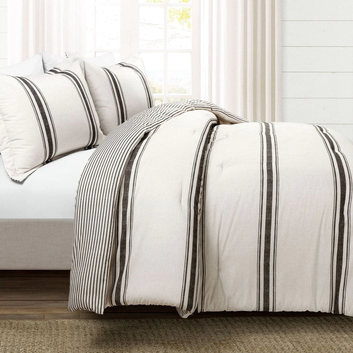 Farmhouse Stripe Reversible Comforter Set - Image 40