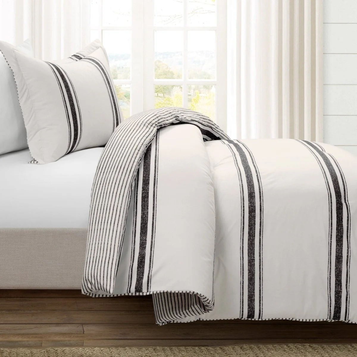 Farmhouse Stripe Reversible Comforter Set - Image 41