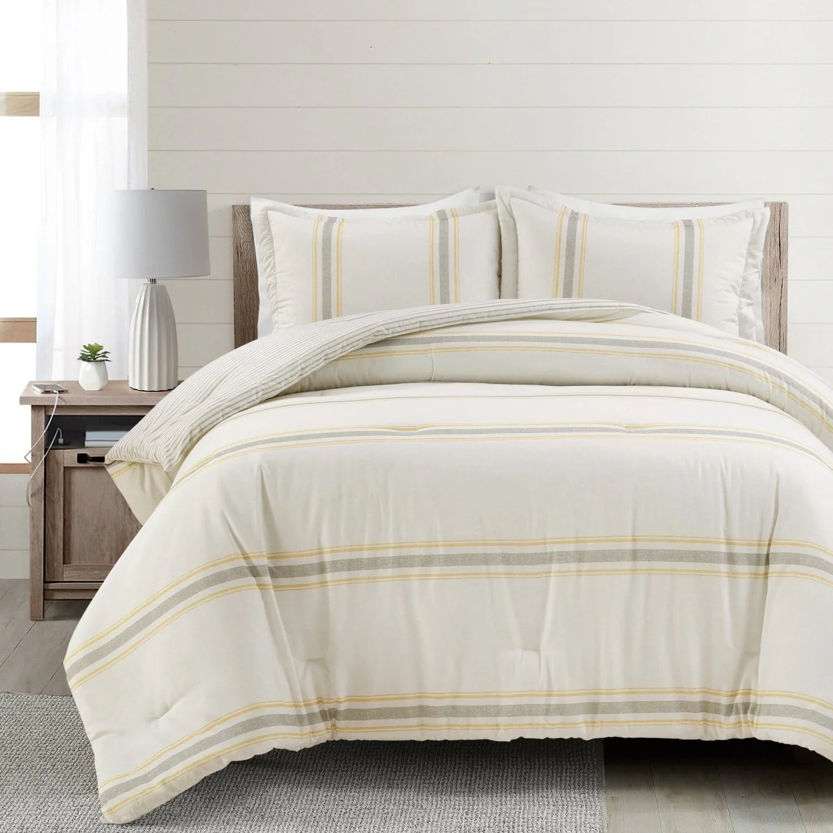 Farmhouse Stripe Reversible Comforter Set - Image 48