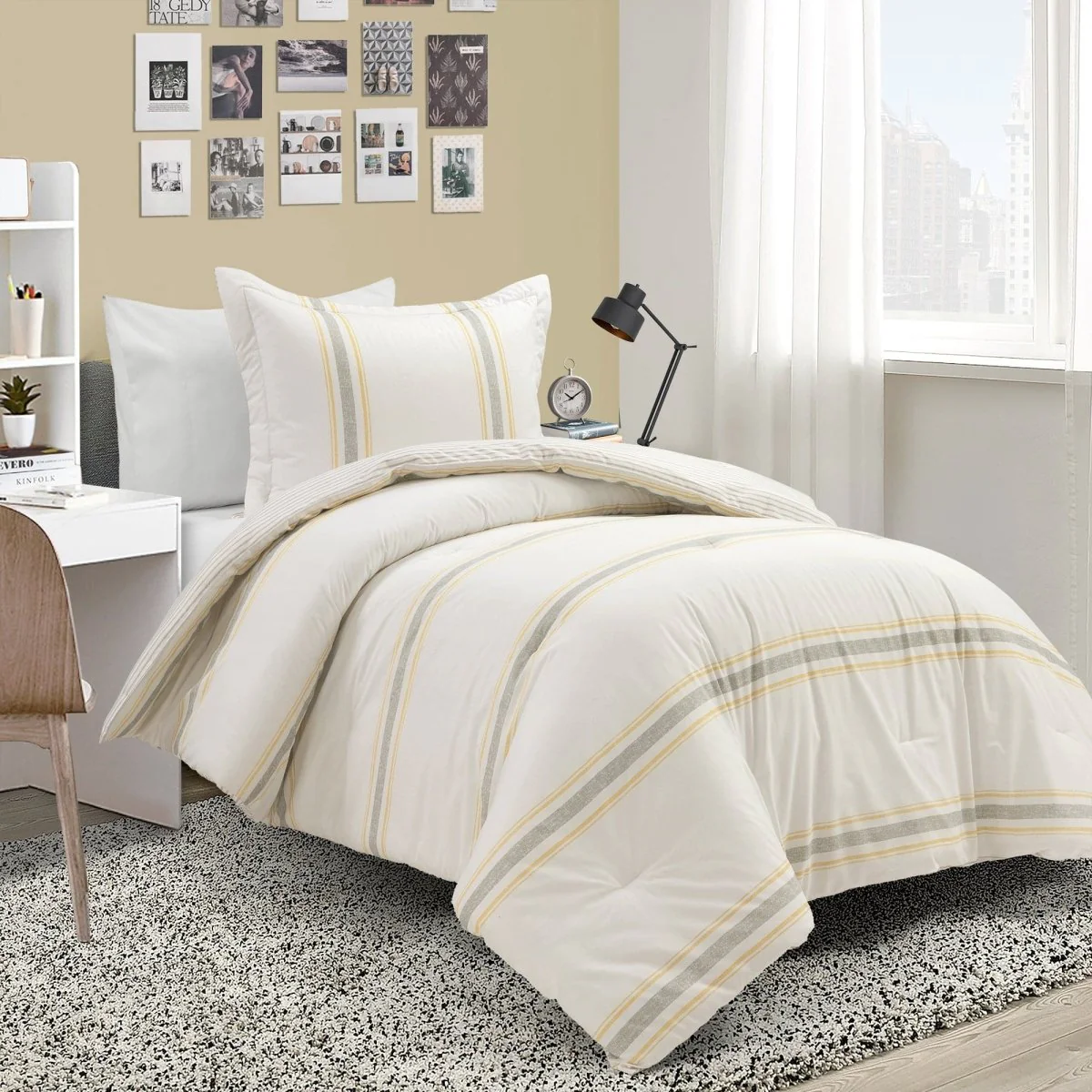 Farmhouse Stripe Reversible Comforter Set - Image 49