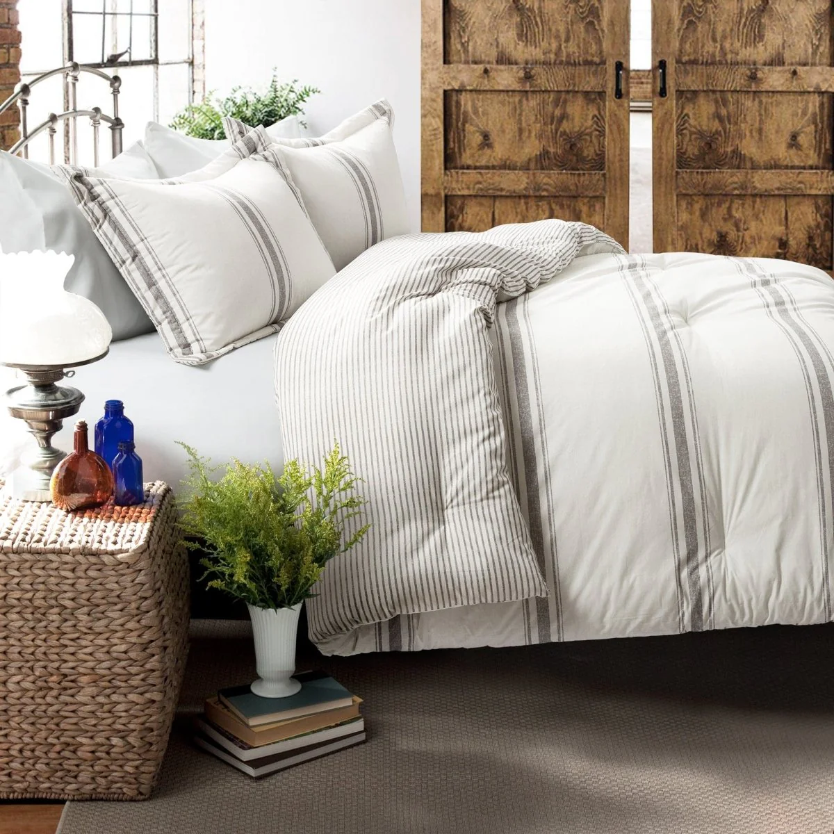 Farmhouse Stripe Reversible Comforter Set - Image 5