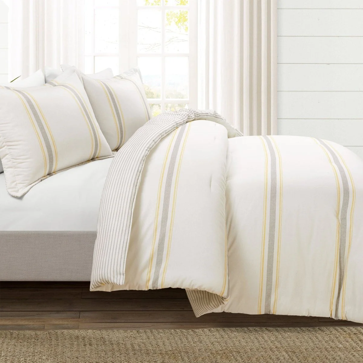 Farmhouse Stripe Reversible Comforter Set - Image 50