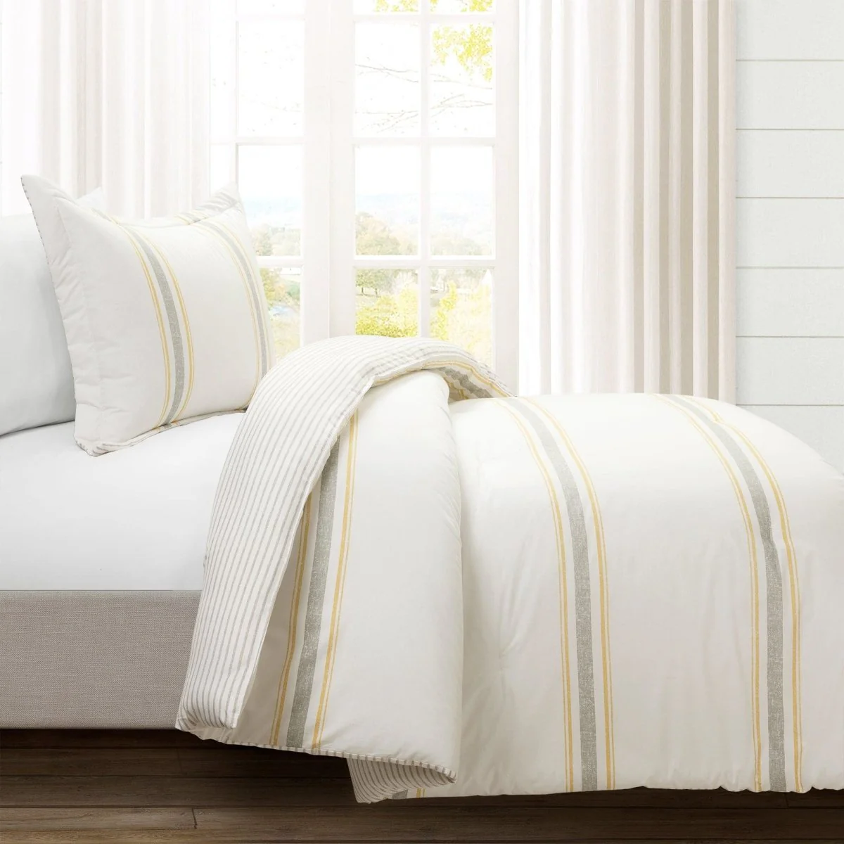 Farmhouse Stripe Reversible Comforter Set - Image 51