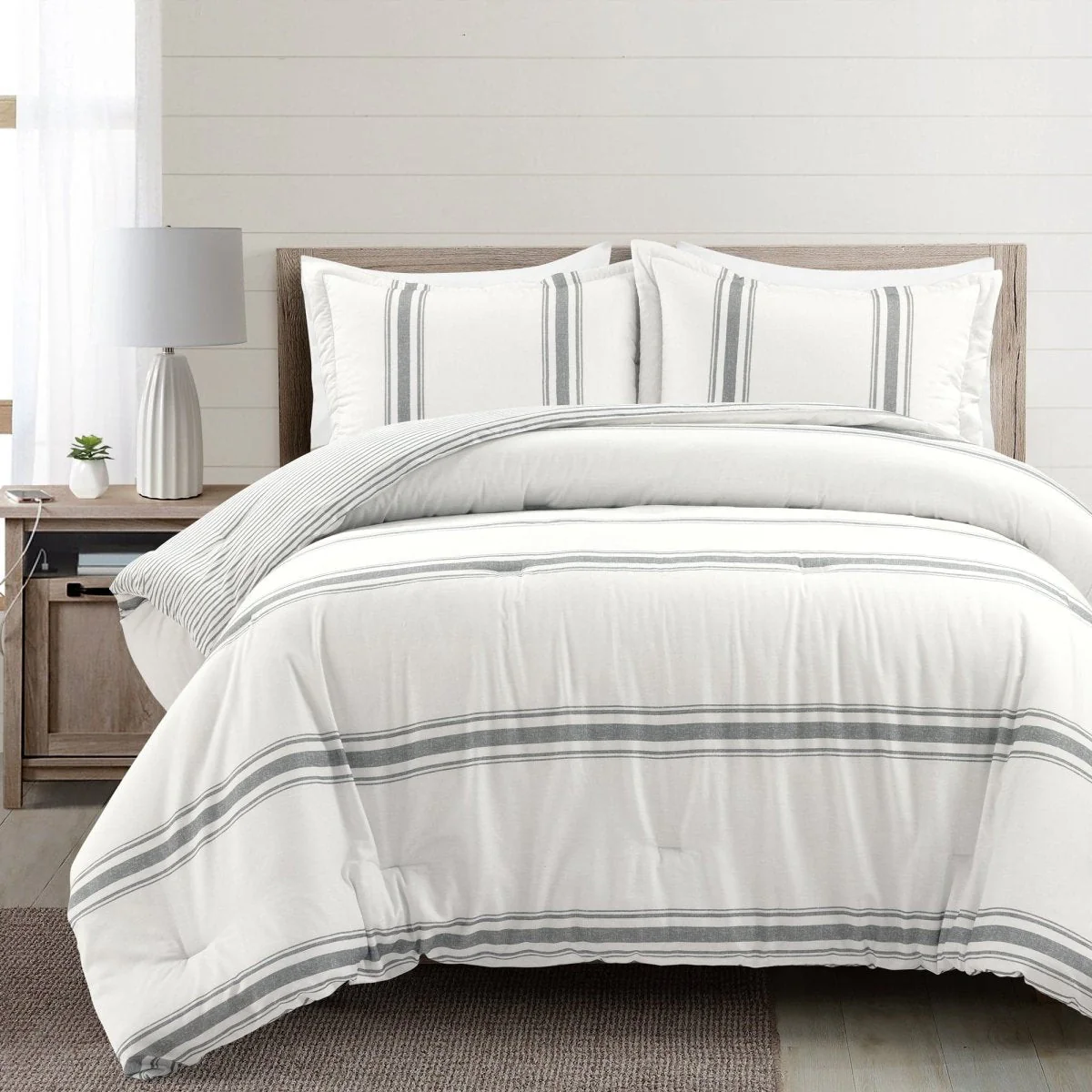 Farmhouse Stripe Reversible Comforter Set - Image 57