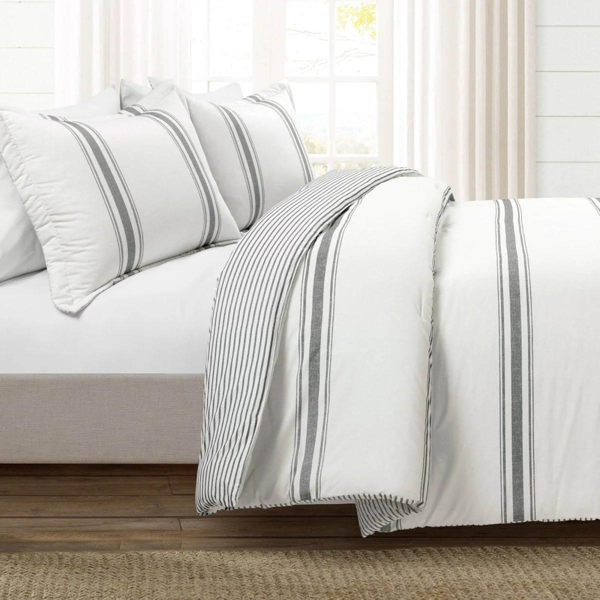 Farmhouse Stripe Reversible Comforter Set - Image 58