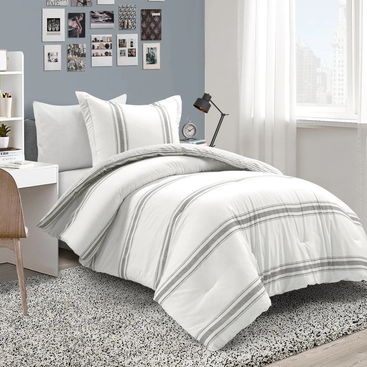 Farmhouse Stripe Reversible Comforter Set - Image 59