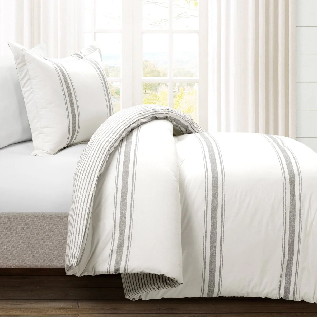 Farmhouse Stripe Reversible Comforter Set - Image 6