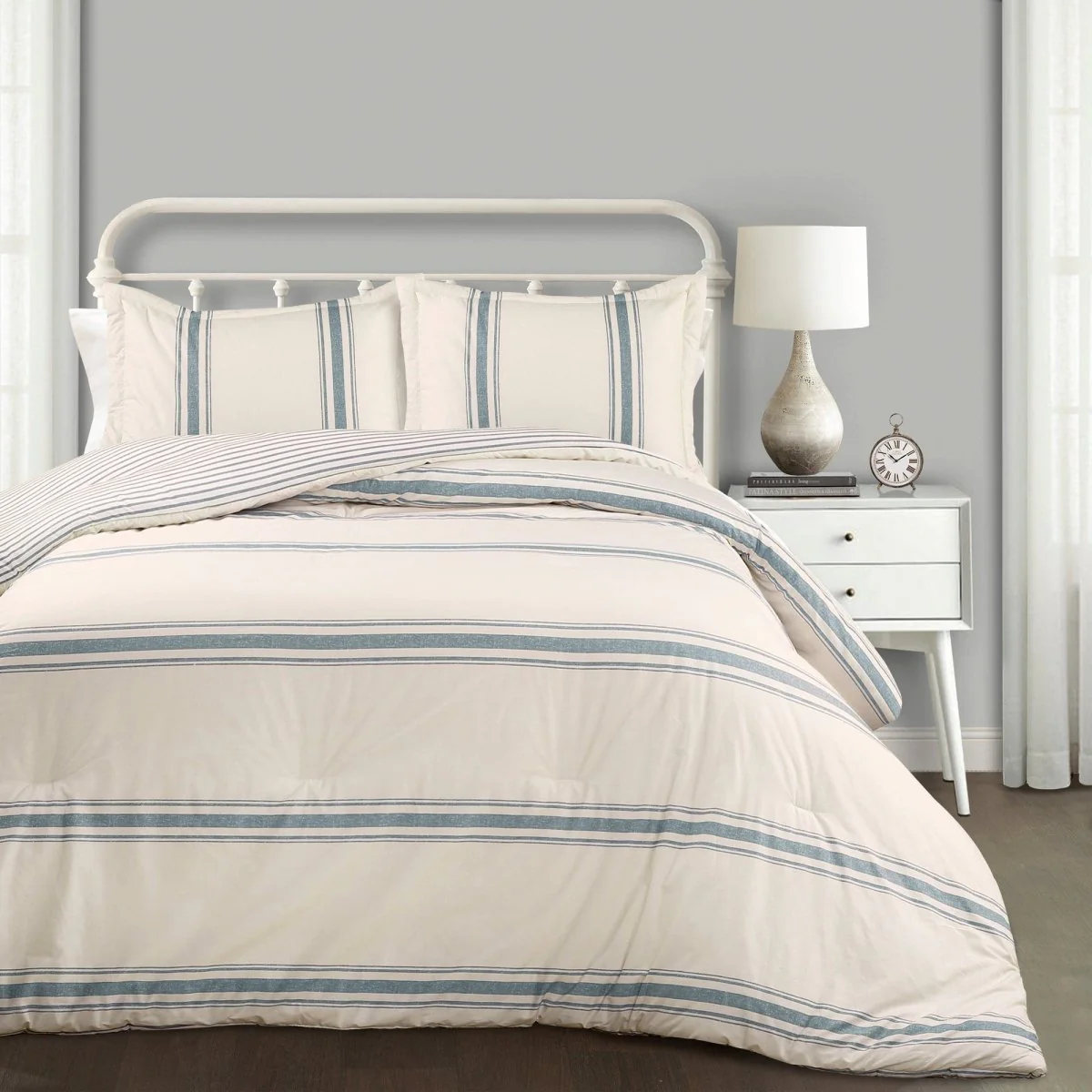 Farmhouse Stripe Reversible Comforter Set - Image 8