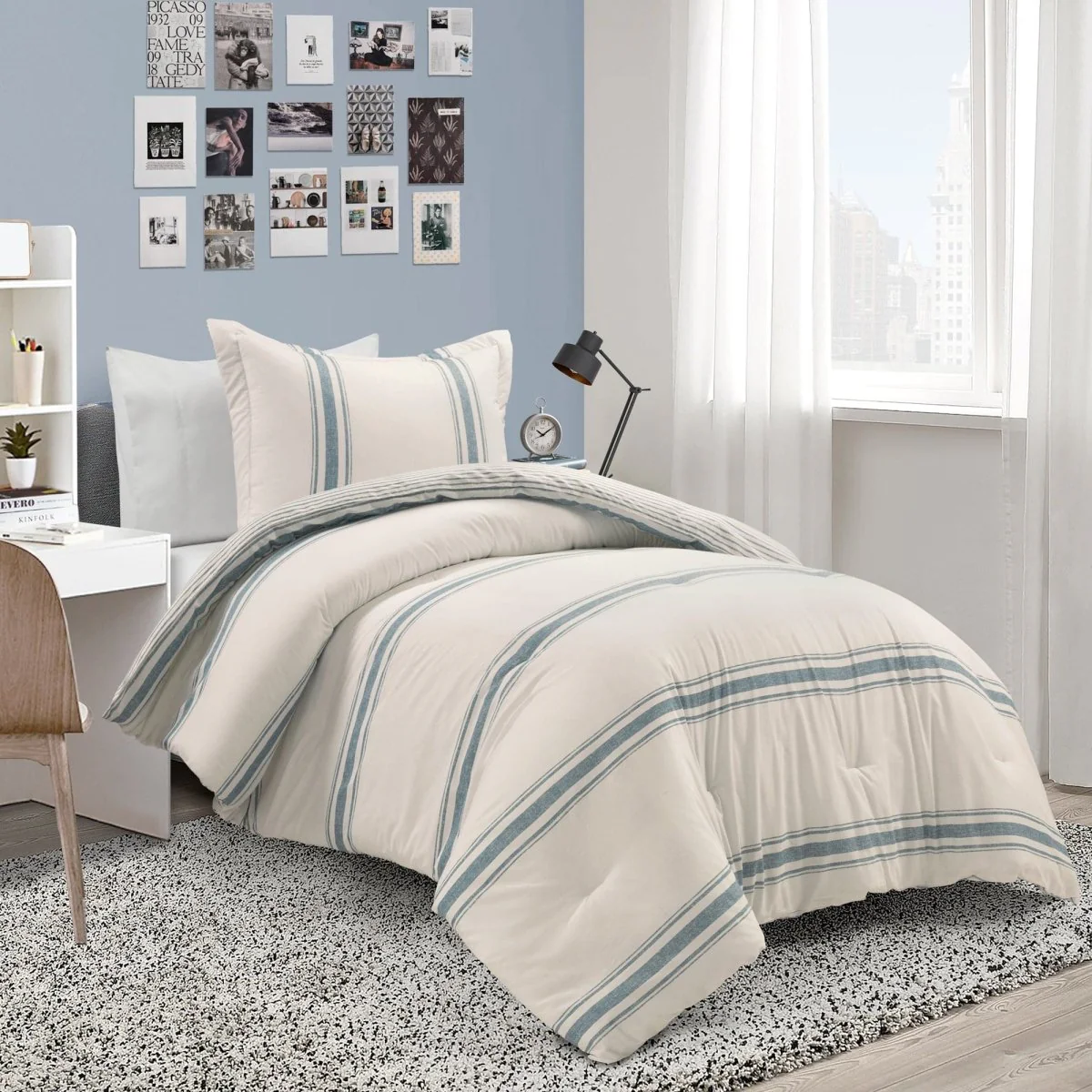 Farmhouse Stripe Reversible Comforter Set - Image 9