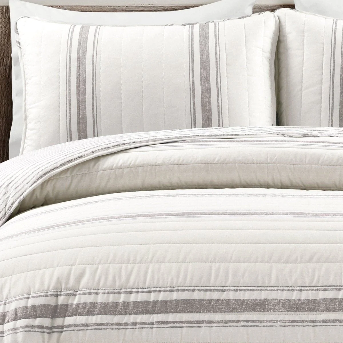 Farmhouse Stripe Reversible Cotton Quilt Set - Image 13