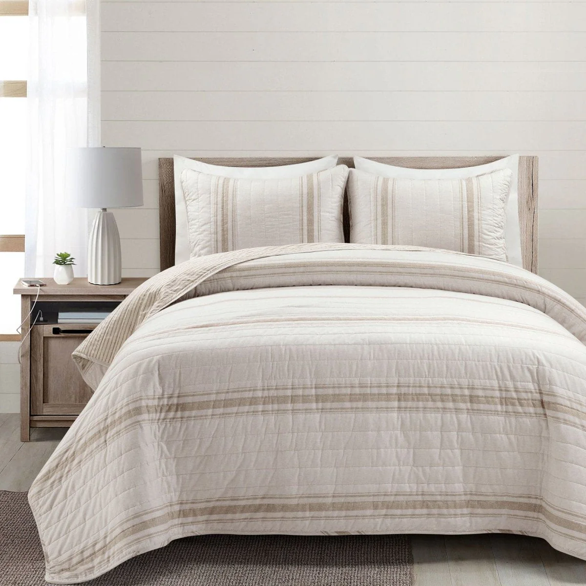 Farmhouse Stripe Reversible Cotton Quilt Set - Image 32