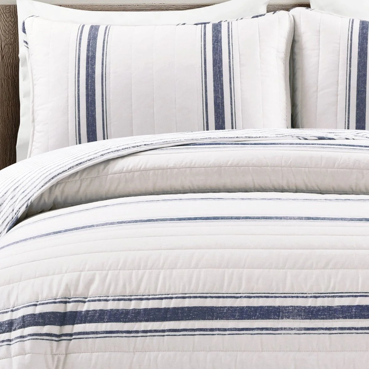 Farmhouse Stripe Reversible Cotton Quilt Set - Image 6